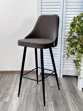 Барный стул NEPAL-BAR ГРАФИТ #14, велюр/ черный каркас (H=78cm) М-City в Воткинске - votkinsk.mebel24.online | фото 6