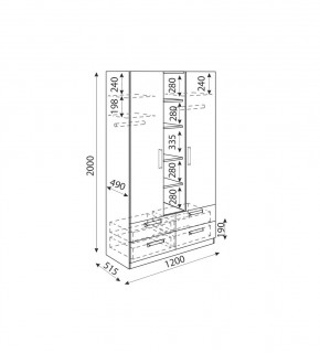Дуглас (подростковая) М02 Шкаф трехсекционный в Воткинске - votkinsk.mebel24.online | фото 3