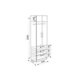 Дуглас (подростковая) М04 Шкаф с ящиками в Воткинске - votkinsk.mebel24.online | фото 3