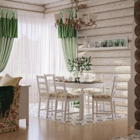 Комлект Вествик обеденный стол и четыре стула, массив сосны, цвет белый в Воткинске - votkinsk.mebel24.online | фото 1