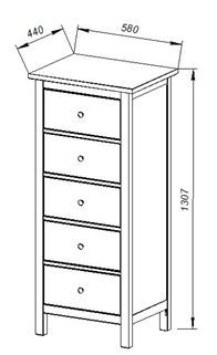 Комод 05 Кантри белый с пятью ящиками в Воткинске - votkinsk.mebel24.online | фото 3