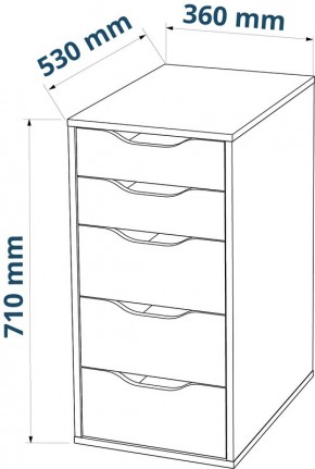 Комод Ингар белый с пятью выдвижными ящиками в Воткинске - votkinsk.mebel24.online | фото 3