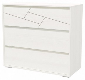 АДЕЛИНА Комод с тремя ящиками (белый рамух) в Воткинске - votkinsk.mebel24.online | фото