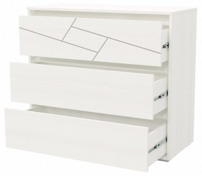 АДЕЛИНА Комод с тремя ящиками (белый рамух) в Воткинске - votkinsk.mebel24.online | фото 2