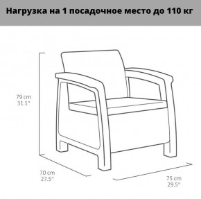 Комплект мебели Корфу Рест (Corfu Rest - without table) капучино-песок в Воткинске - votkinsk.mebel24.online | фото 3