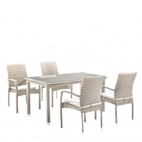 Комплект плетеной мебели T256C/Y376C-W85 Latte (4+1) + подушки на стульях в Воткинске - votkinsk.mebel24.online | фото