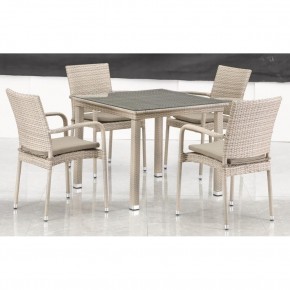 Комплект плетеной мебели T256C/Y376C-W85 Latte (4+1) + подушки на стульях в Воткинске - votkinsk.mebel24.online | фото 3