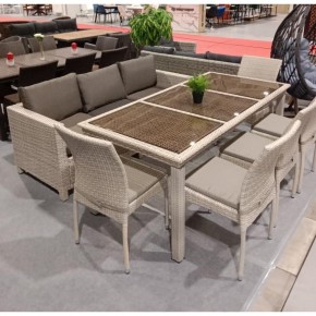 Комплект плетеной мебели T365/S65/Y380C-W85 8PCS Latte (8+1) + подушки в Воткинске - votkinsk.mebel24.online | фото