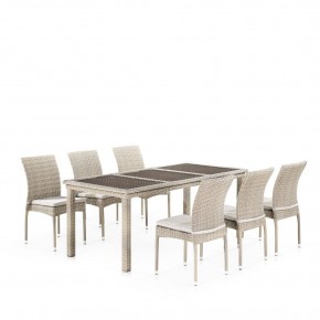Комплект плетеной мебели T365/Y380C-W85 Latte (6+1) + подушки в Воткинске - votkinsk.mebel24.online | фото 1