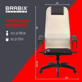 Кресло BRABIX PREMIUM "Ultimate EX-800" пластик, плотная двойная сетка Х2, черное/бежевое, 532916 в Воткинске - votkinsk.mebel24.online | фото 6