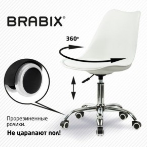 Кресло стул BRABIX "Eames MG-310 CH", хром, пластик белый, экокожа белая, 532923 в Воткинске - votkinsk.mebel24.online | фото 7