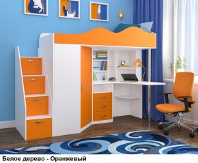 Кровать-чердак Пионер 1 (800*1900) Белое дерево, Анкор темный, Венге в Воткинске - votkinsk.mebel24.online | фото 6