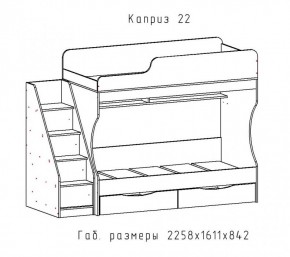 КАПРИЗ-22 Кровать двухъярусная 800 настил ЛДСП в Воткинске - votkinsk.mebel24.online | фото 2