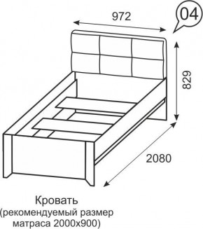 Кровать одинарная 900 Твист 04 в Воткинске - votkinsk.mebel24.online | фото 2