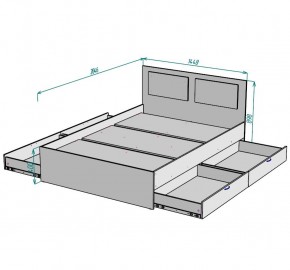 Кровать Ольга L35 (1400) 4 ящика в Воткинске - votkinsk.mebel24.online | фото 2