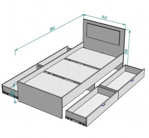 Кровать Ольга L38 (900) 4 ящика в Воткинске - votkinsk.mebel24.online | фото 2