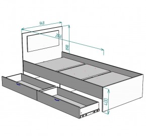 Кровать Ольга L48 (900) 2 ящика в Воткинске - votkinsk.mebel24.online | фото 2