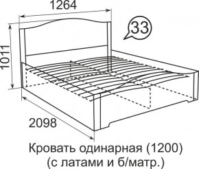 Кровать с латами Виктория 1200*2000 в Воткинске - votkinsk.mebel24.online | фото 4