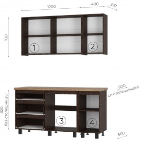 Кухня Энигма 1.6 м (венге/дуб каньон) в Воткинске - votkinsk.mebel24.online | фото 4