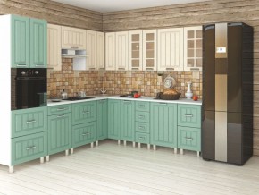 Кухня модульная Луксор бирюза-кремовый в Воткинске - votkinsk.mebel24.online | фото 2