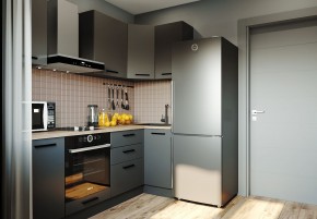 Кухня угловая Антрацит 2200х1000 (Стол. 38мм) в Воткинске - votkinsk.mebel24.online | фото 1