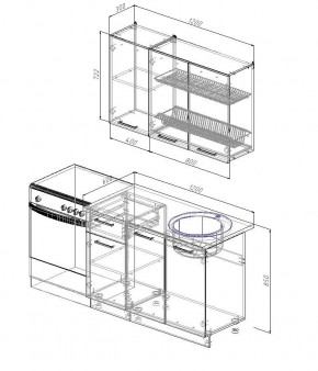 Кухонный гарнитур Антрацит 1200 (Стол. 26мм) в Воткинске - votkinsk.mebel24.online | фото 2