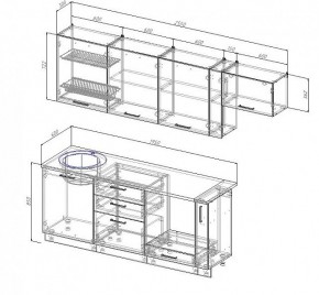 Кухонный гарнитур Антрацит 2550 (Стол. 38мм) в Воткинске - votkinsk.mebel24.online | фото 3