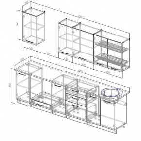 Кухонный гарнитур Антрацит 2800 (Стол. 38мм) в Воткинске - votkinsk.mebel24.online | фото 3