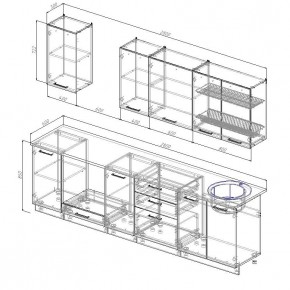 Кухонный гарнитур Бланка 2800 (Стол. 26мм) в Воткинске - votkinsk.mebel24.online | фото 2