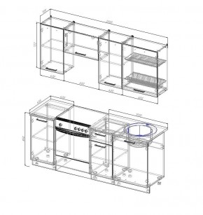 Кухонный гарнитур Графика 2000 (Стол. 38мм) в Воткинске - votkinsk.mebel24.online | фото 2