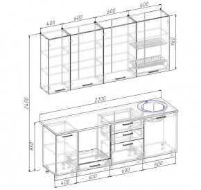 Кухонный гарнитур Графика 2200 (Стол. 38мм) в Воткинске - votkinsk.mebel24.online | фото 2
