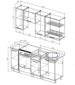 Кухонный гарнитур Лофт 1800 (Стол. 38мм) в Воткинске - votkinsk.mebel24.online | фото 2