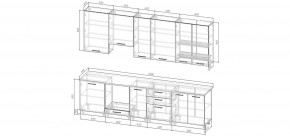 Кухонный гарнитур Санторини 3000 h950 (Стол. 38мм) в Воткинске - votkinsk.mebel24.online | фото 2