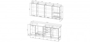 Кухонный гарнитур Смоки 2200 h950 (Стол. 38 мм) в Воткинске - votkinsk.mebel24.online | фото 2