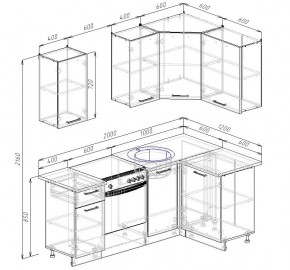 Кухонный гарнитур угловой Дели 2000*1200 (Стол. 26мм) в Воткинске - votkinsk.mebel24.online | фото 2