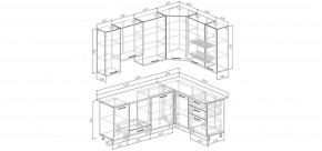 Кухонный гарнитур угловой Санторини 2200*1600 h950 (Стол. 38мм) в Воткинске - votkinsk.mebel24.online | фото 2