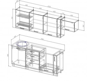 Кухонный гарнитур Вегас 2550 (Стол. 38мм) в Воткинске - votkinsk.mebel24.online | фото 2