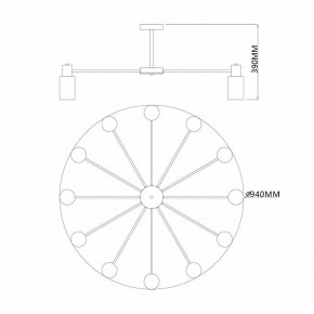 Люстра на штанге Escada Diversity 2120/12P Black в Воткинске - votkinsk.mebel24.online | фото 4