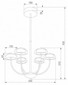 Люстра на штанге Eurosvet Fungo 50388 LED черный в Воткинске - votkinsk.mebel24.online | фото 4