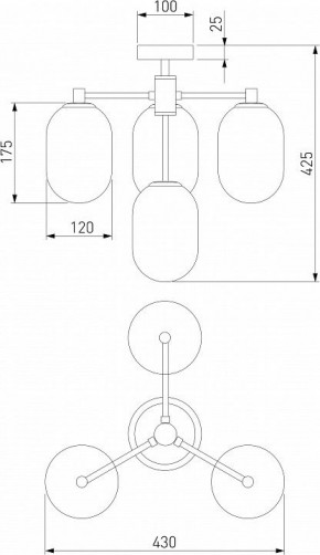 Люстра на штанге Eurosvet Loona 60161/4 латунь в Воткинске - votkinsk.mebel24.online | фото 3