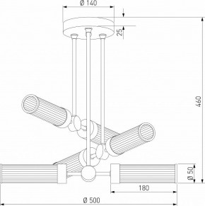 Люстра на штанге Eurosvet Oriens 60166/6 латунь в Воткинске - votkinsk.mebel24.online | фото 5