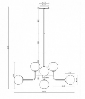 Люстра на штанге Maytoni Erich MOD221-PL-08-N в Воткинске - votkinsk.mebel24.online | фото 3