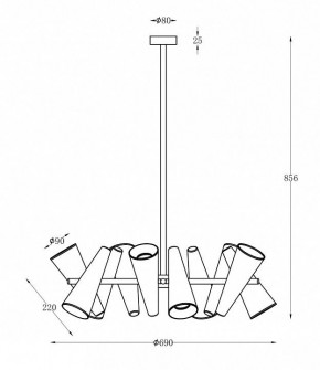 Люстра на штанге Maytoni Giro MOD095PL-10BS в Воткинске - votkinsk.mebel24.online | фото 2