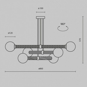 Люстра на штанге Maytoni Teatro MOD287PL-06BS в Воткинске - votkinsk.mebel24.online | фото 3