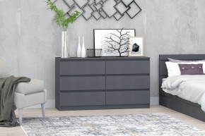 МС "Хилтон" Комод №5 1400 (6 ящ.) графит в Воткинске - votkinsk.mebel24.online | фото