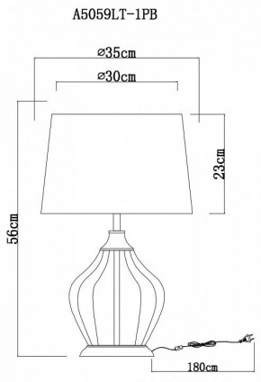 Настольная лампа декоративная Arte Lamp Baymont A5059LT-1PB в Воткинске - votkinsk.mebel24.online | фото 3