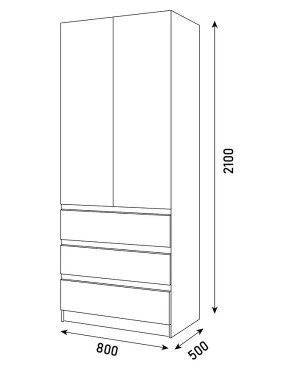 ПАРУС Шкаф 2-х ств. 800 в Воткинске - votkinsk.mebel24.online | фото 3