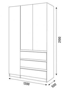 ПАРУС Шкаф 3-х ств. 1200 в Воткинске - votkinsk.mebel24.online | фото 3