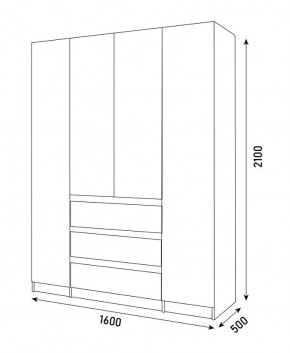 ПАРУС Шкаф 4-х ств. 1600 в Воткинске - votkinsk.mebel24.online | фото 3