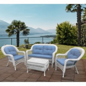 Плетеный комплект для отдыха из искусственного ротанга  LV-520 White/Blue в Воткинске - votkinsk.mebel24.online | фото 1